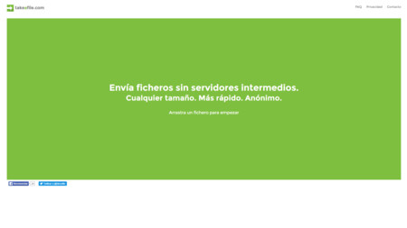 Así es Takeafile: envío anónimo de archivos sin limitaciones ni servidores intermedios