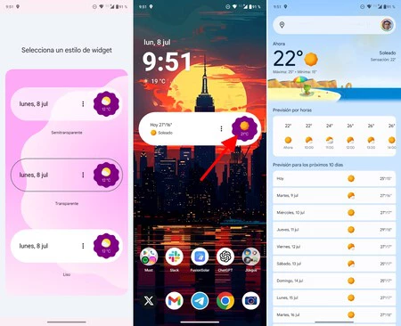 「一目でわかる」ウィジェットから天気アプリを開く
