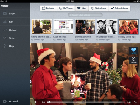 Vimeo publica su actualización con soporte para iPad y una renovada interfaz