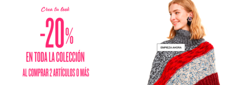 En Desigual tenemos el 20% de descuento por la compra de dos artículos o más