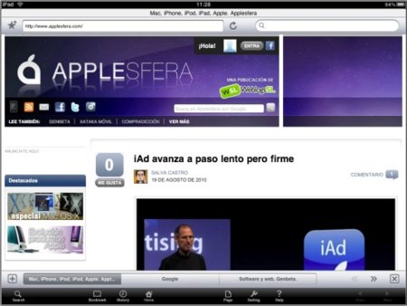 iLunascape, un navegador interesante y gratuito para el iPad