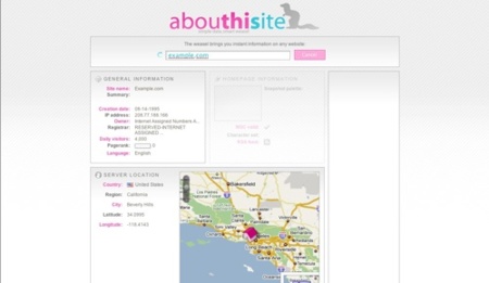 AbouThiSite, obtén la información general sobre cualquier sitio web