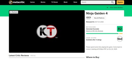 Metacritic Ninja Gaiden Cuatro Calificacion