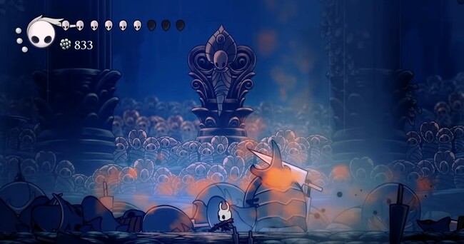 Hollow Knight con un rifle