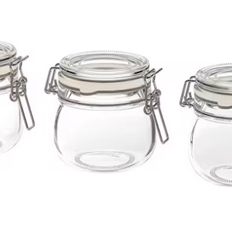 KORKEN
Bote con tapa, vidrio incoloro, 13 cl