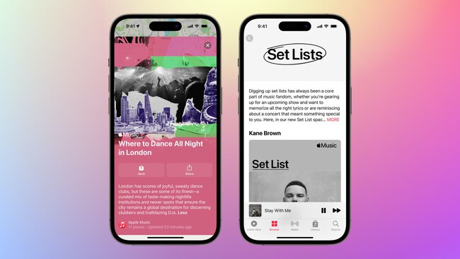 Capturas de pantalla de Apple Music