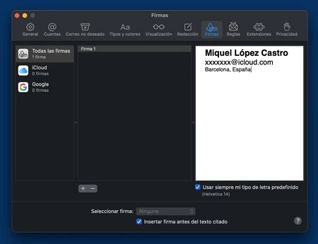 Macメールの署名