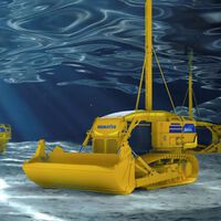 Acaba de empezar 2025 y ya tenemos el vehículo más loco del año: el bulldozer eléctrico autónomo y anfibio de Komatsu que puede trabajar a 50 metros bajo el agua 