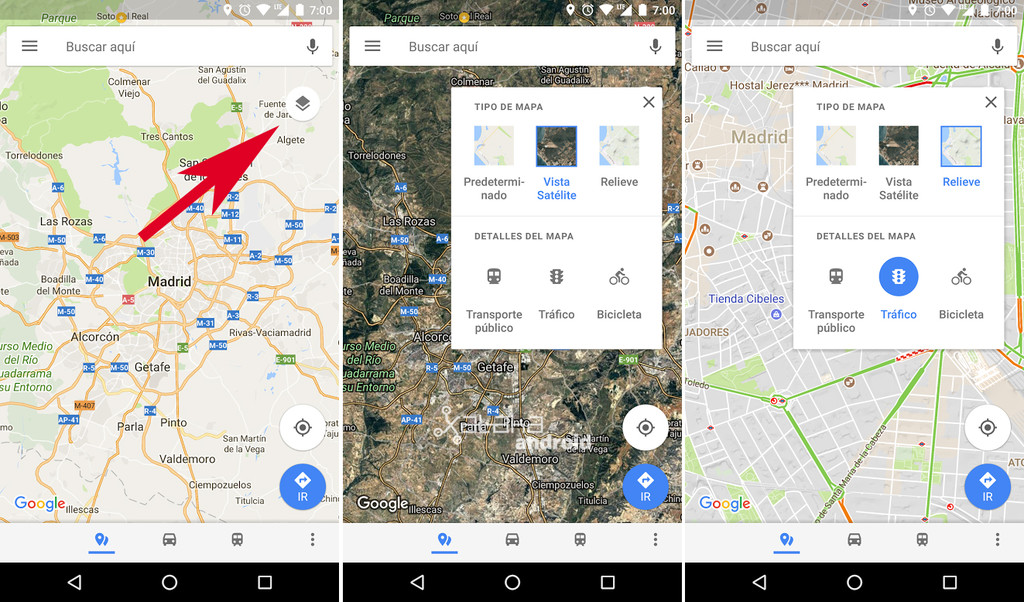 Así de fácil y rápido es ahora cambiar de capa en Google Maps para Android