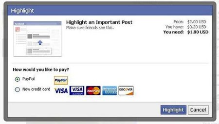 ¿Pagarías para que tus actualizaciones de Facebook destacaran frente al resto?