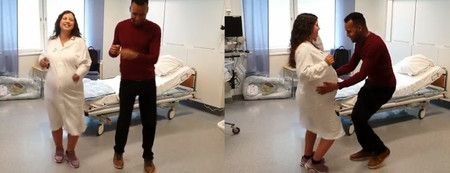 Una embarazada baila bachata para ayudar a calmar los dolores de parto