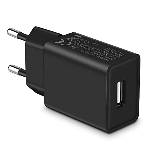 MatauMahi Cargador USB 5V1A (Negro), Enchufe USB de 5W, Adaptador para Teléfonos Móviles, Tabletas, Powerbanks, Auriculares Bluetooth, Smartbands y Otros Dispositivos con Interfaz USB