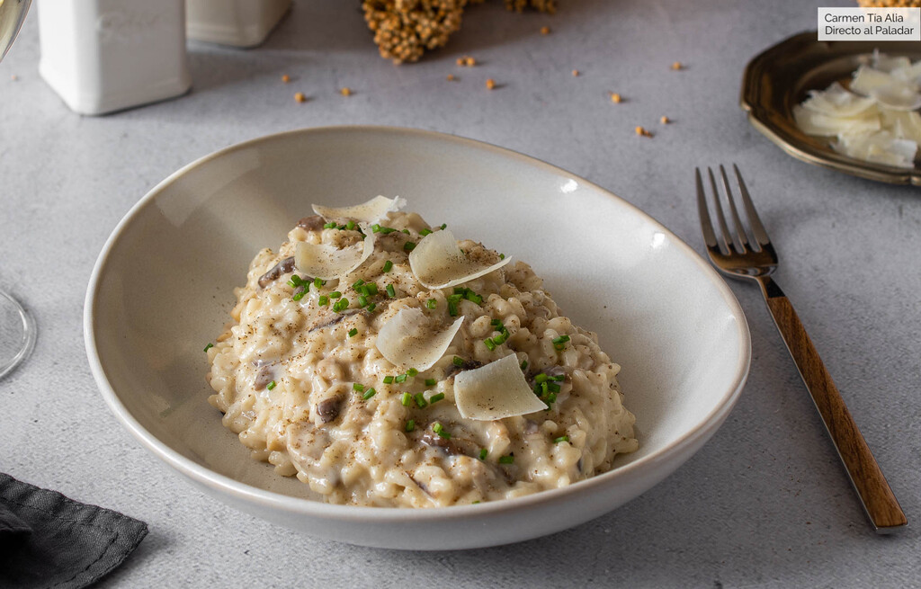Risotto de setas, receta de cocina fácil, sencilla y deliciosa