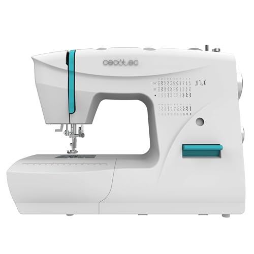 Cecotec Máquina de Coser, 66 Puntadas, Nivel Medio, BelleCouture 6600, Ojal en 4 Tiempos, Cambio rápido de prénsatelas, Luz LED Enfoque, Brazo libre y Espacio de Almacenamiento, Kit Accesorios