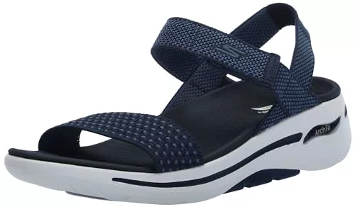 Skechers Go Walk Arch Fit Sandal Polished, Sandalias Mujer, Navy, 38 EU