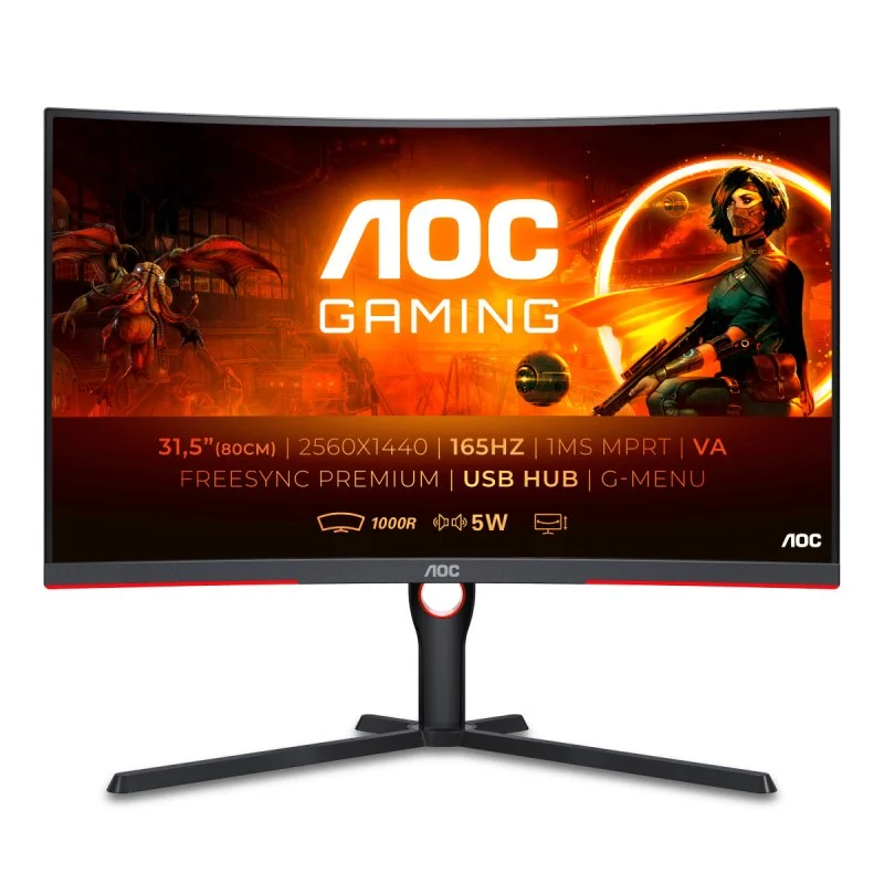 AOC CQ32G3SU/BK 31.5" LED QHD 165Hz G-Sync Compatible Curva
