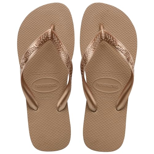Havaianas Top Tiras, Chanclas Cómodas, Duraderas y Ligeras, con Suela Antideslizante Mujer, Rose Gold, 37/38 EU