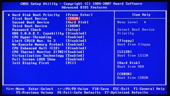 Bios boot priority