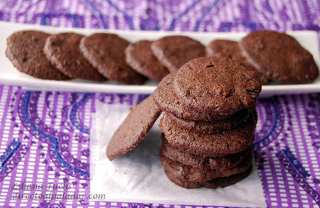 Galletas sablés de chocolate con fresas. Receta