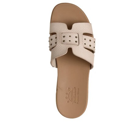 Sandalias Pala Planas Skechers Comodas Caminar Bonitas Elegantes Versatiles Color Crema