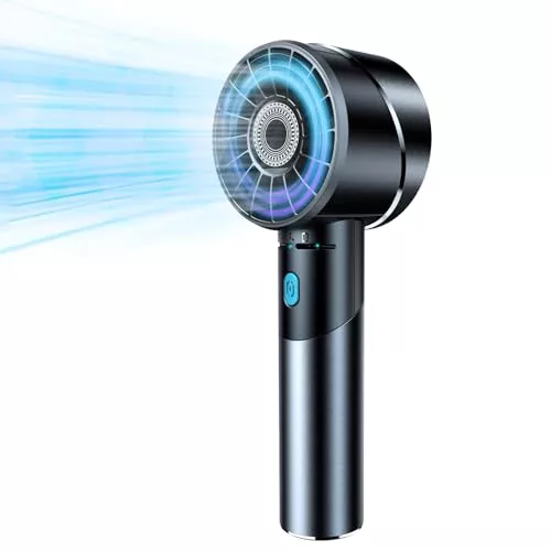 COZOME Ventilador de mano,ventilador portátil turbo 7000 RPM con batería 16H,mini ventilador de bolsillo recargable por USB con 4 velocidades para exterior, viajes, oficina y hogar, Regalo de verano