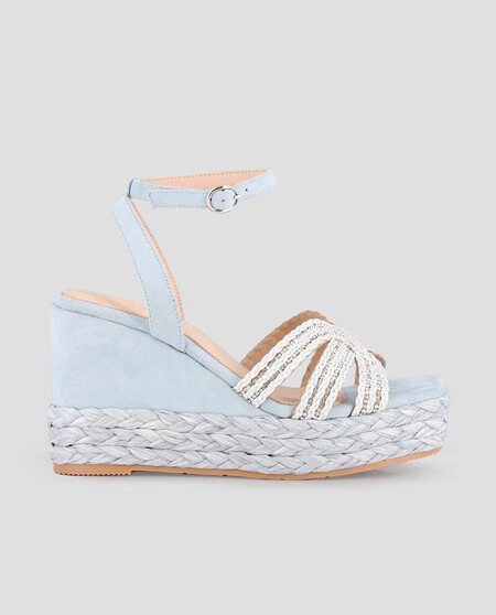 Cunas Sandalias Alpargatas Azul Cielo Bonitas Elegantes Delicadas Verano Tendencia 2026 Piel