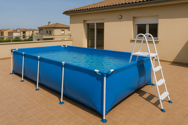 Piscina En Azotea Con Vista Urbana