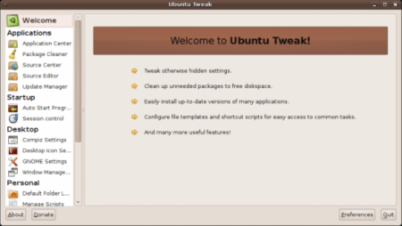 Ubuntu Tweak 0.5: nueva interfaz y más opciones