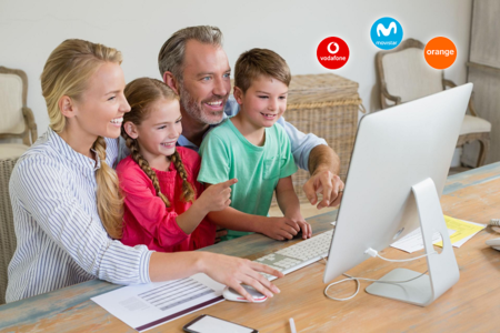 Comparativa de tarifas familiares con fibra, varias líneas móviles y televisión con Movistar, Orange y Vodafone