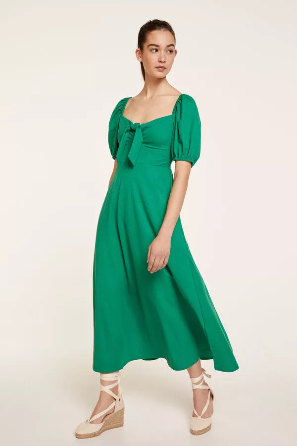 Vestido Midi Escote Nudo