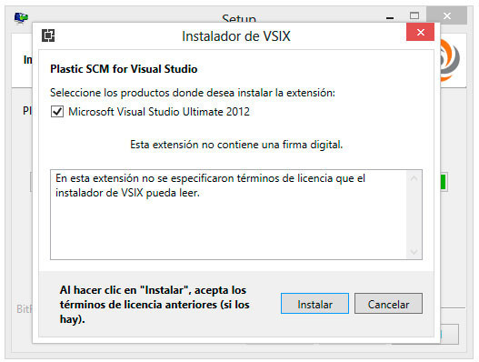 Instalando Plastic SCM en Visual Studio 2012, en poco más de una hora