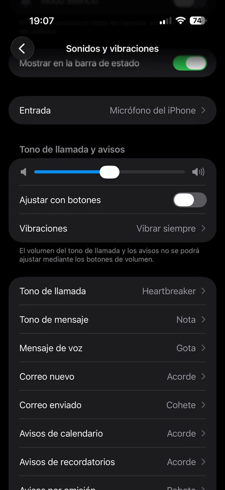 Tono de llamada y avisos
