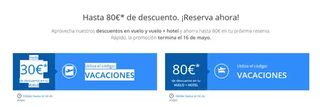 Sólo hoy: ahorra hasta 80 euros en tus vacaciones gracias a eDreams