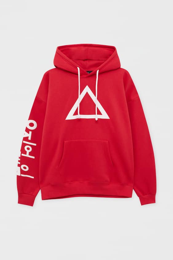 SUDADERA CAPUCHA EL JUEGO DEL CALAMAR ROJA