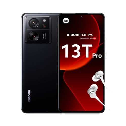 Xiaomi 13T Pro - Smartphone de 12+512GB, Cámara Leica, Pantalla 6.67" AMOLED CrystalRes 1,5K+144Hz, Mediatek Dimensity 9200+, Carga Turbo 20W, Batería 5000mAh, Negro (Versión ES)