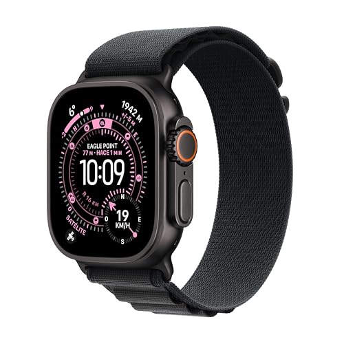 Apple Watch Ultra 3 GPS + Cellular, reloj prémium para running y multideporte con caja de titanio resistente de 49 mm y Correa Loop Alpine negra - Talla L. Monitores avanzados de salud y entreno