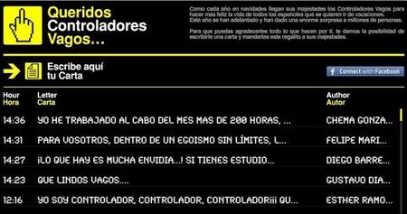 Queridos Controladores Vagos, una web para dejarles tu mensaje
