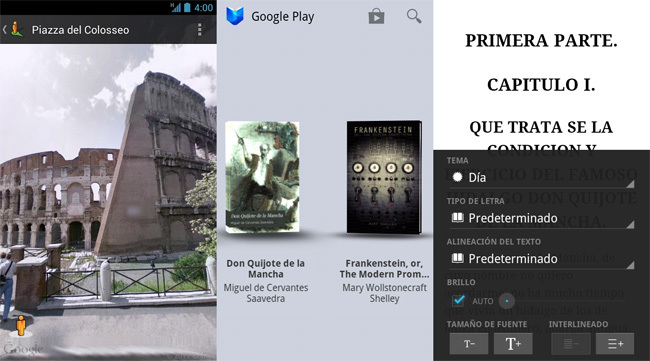 Google Street View y Google Play Books