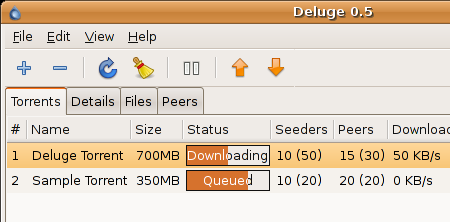 Deluge, gestor de descargas de torrents rápido y liviano
