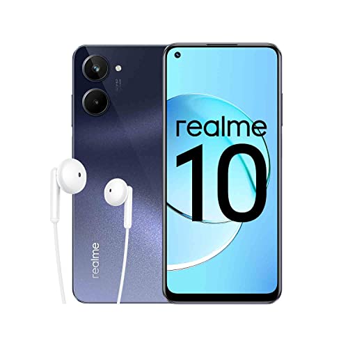 realme 10-8+128GB smartphone, Pantalla Super AMOLED de 90 Hz, Cámara de 50 MP con Color IA, Procesador Helio G99, Gran batería de 5000 mAh, Carga SUPERVOOC de 33 W, Negro, Versión española