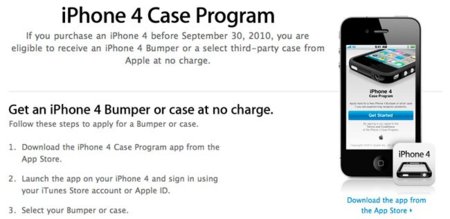 iPhone 4 Case Program, Apple lanza una aplicación para solicitar los Bumpers gratis