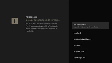 El launcher facilita la instalación de archivos vía APK