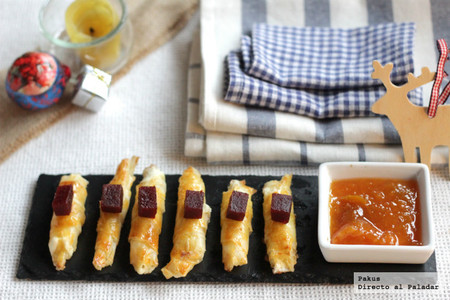 Receta de cigarritos crujientes de queso y membrillo
