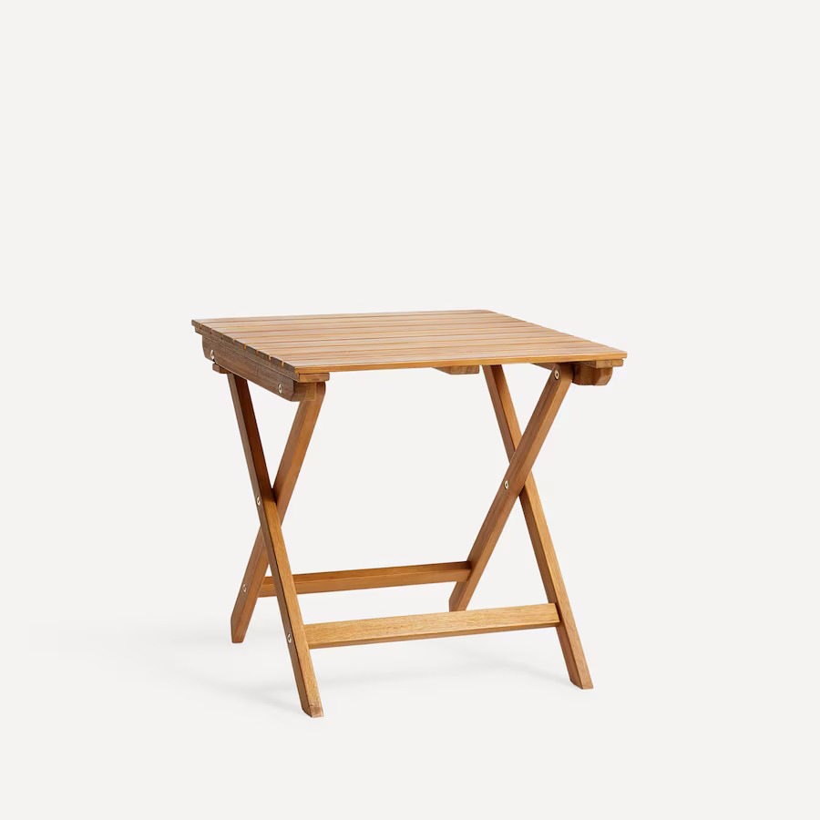 El Corte Inglés - Mesa auxiliar plegable de jardín de madera de acacia Baiona