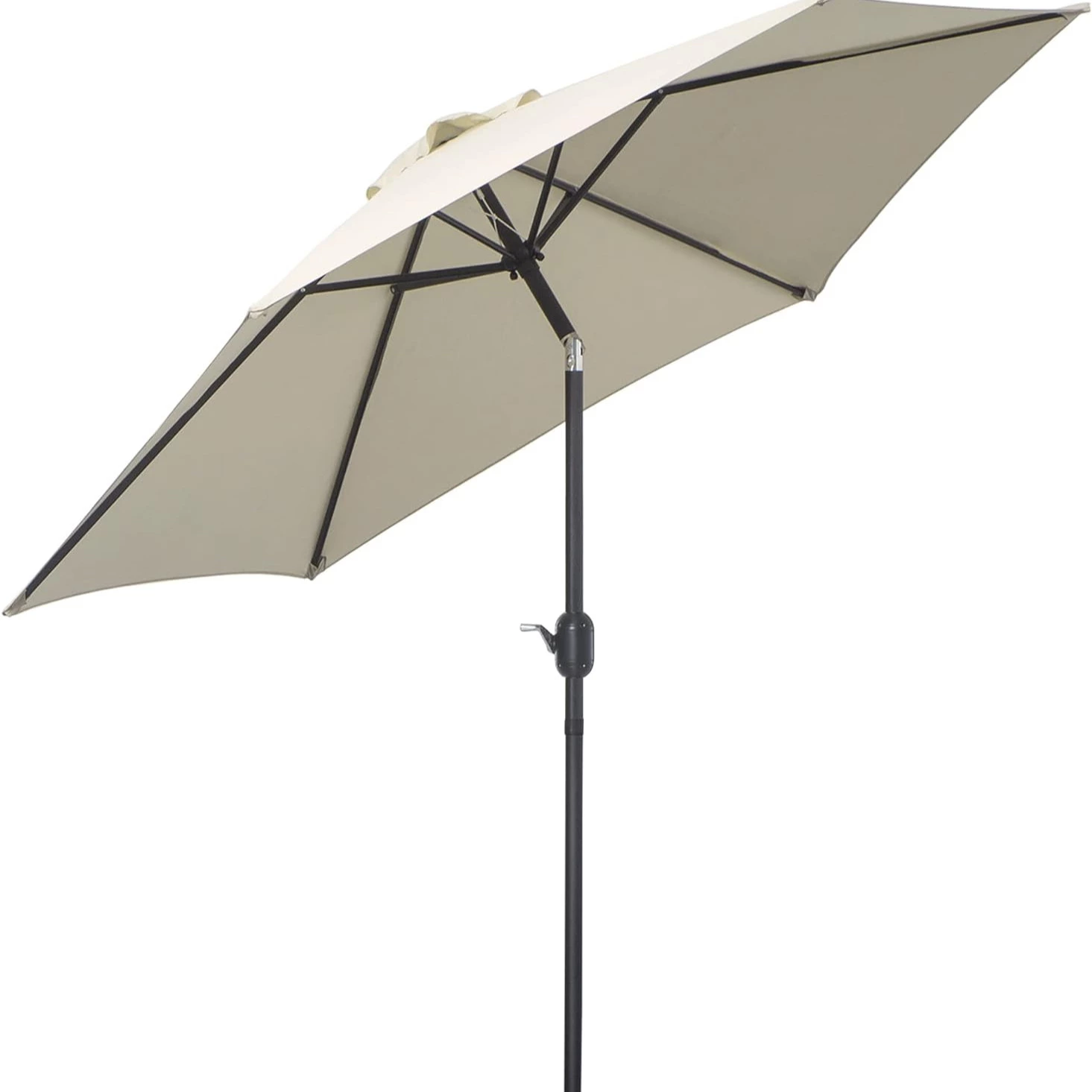 Sombrilla Parasol Reclinable para Jardín Patio Terraza Playa Piscina con Manivela Aluminio Protector UV 2.7x2.35m Blanco 