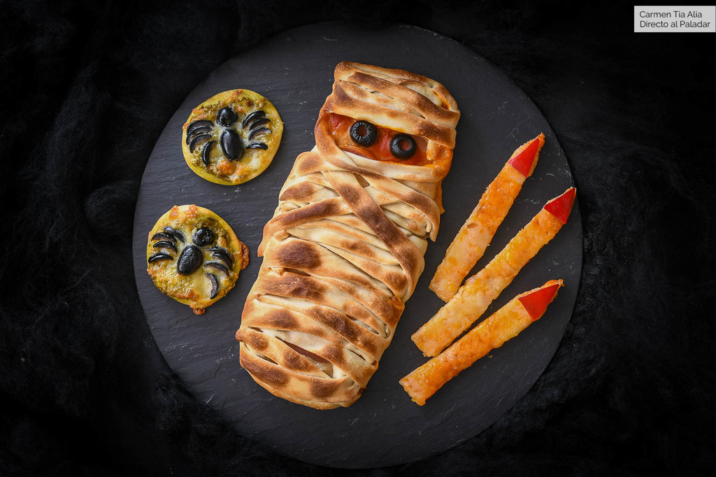 Una masa de pizza: tres ideas fáciles y rápidas para Halloween (con vídeo incluido)