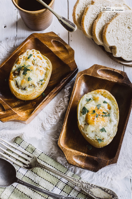Papas al horno rellenas con huevo. Receta fácil para Semana Santa