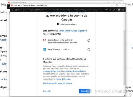 Permisos Gmail