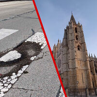 En León las carreteras están tan destruidas que están reventando ruedas y suspensiones. La culpa es de los conductores, según el Ayuntamiento