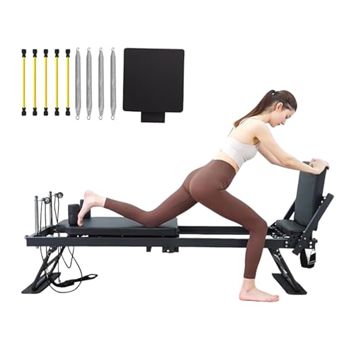 Máquina de Pilates Reformer Plegable, Máquina de Ejercicio de Pilates con Tabla de Saltar para el Hogar y el Gimnasio, Capacidad de Peso de hasta 120kg,A